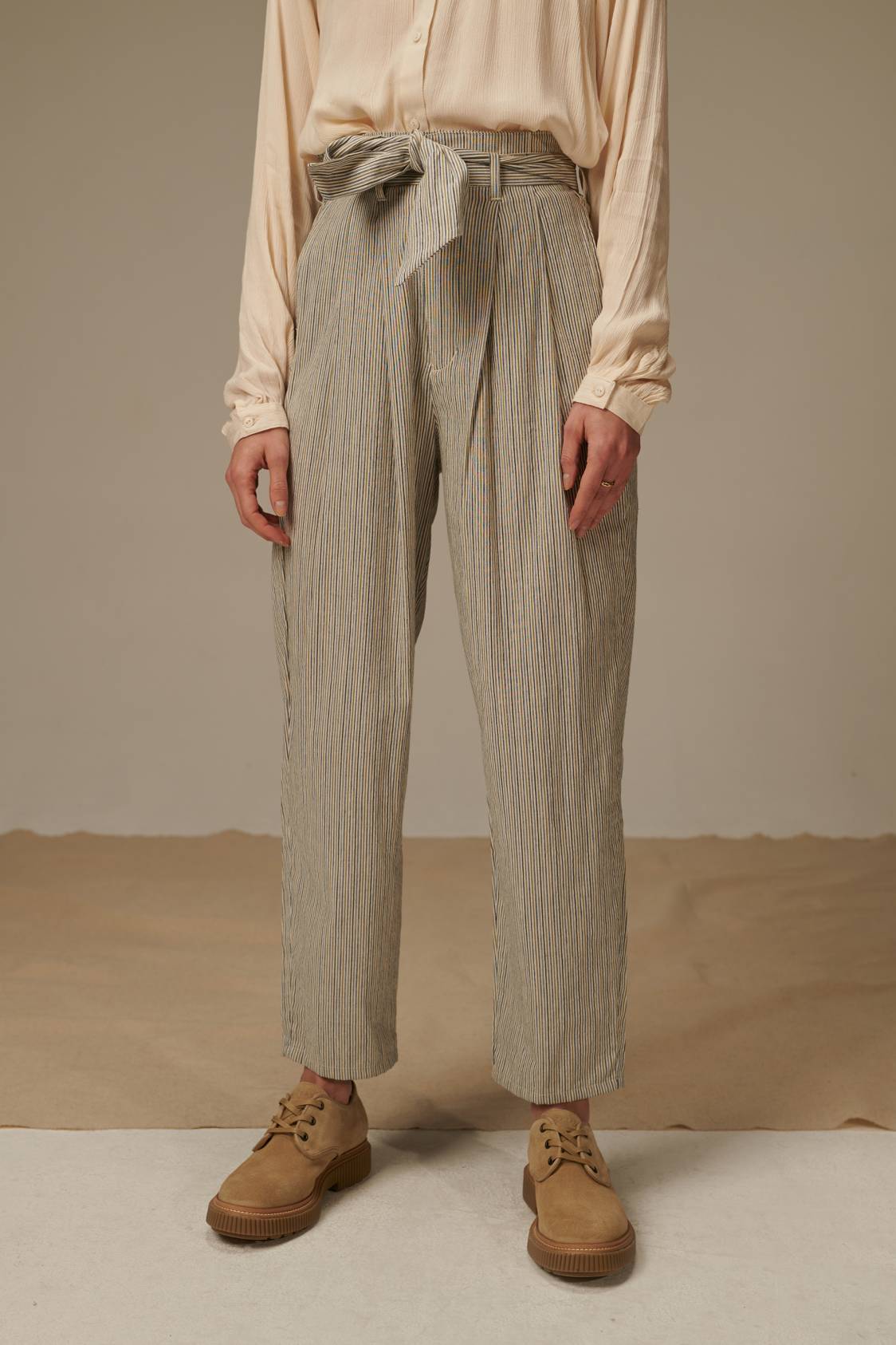 Pasqua Striped pants with belt - LE MONT SAINT MICHEL