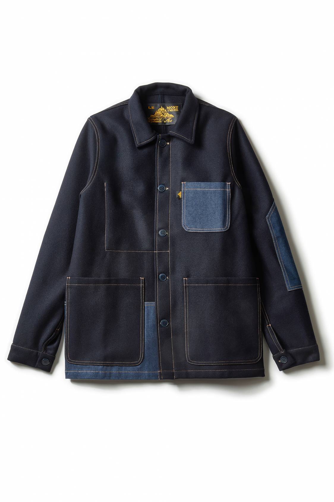 Work Jacket with contrasting patches - LE MONT SAINT MICHEL