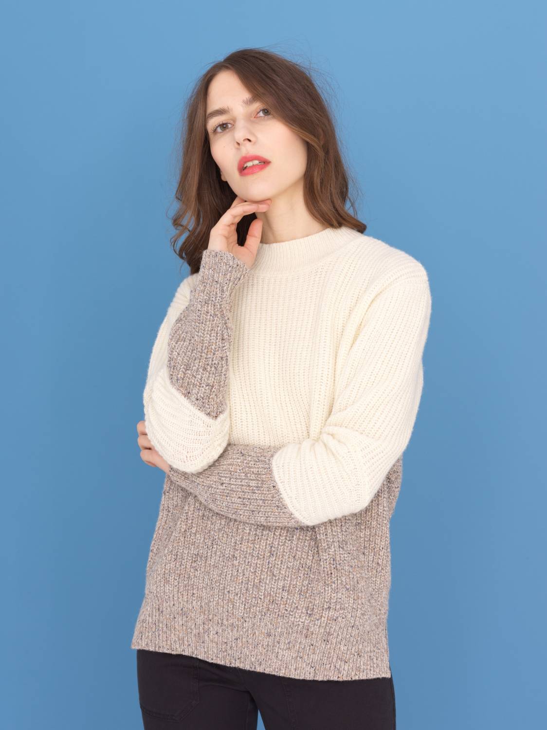 Bicolor Lambswool Sweater