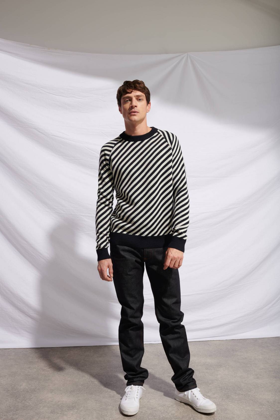 Slanted-stripe Sweater