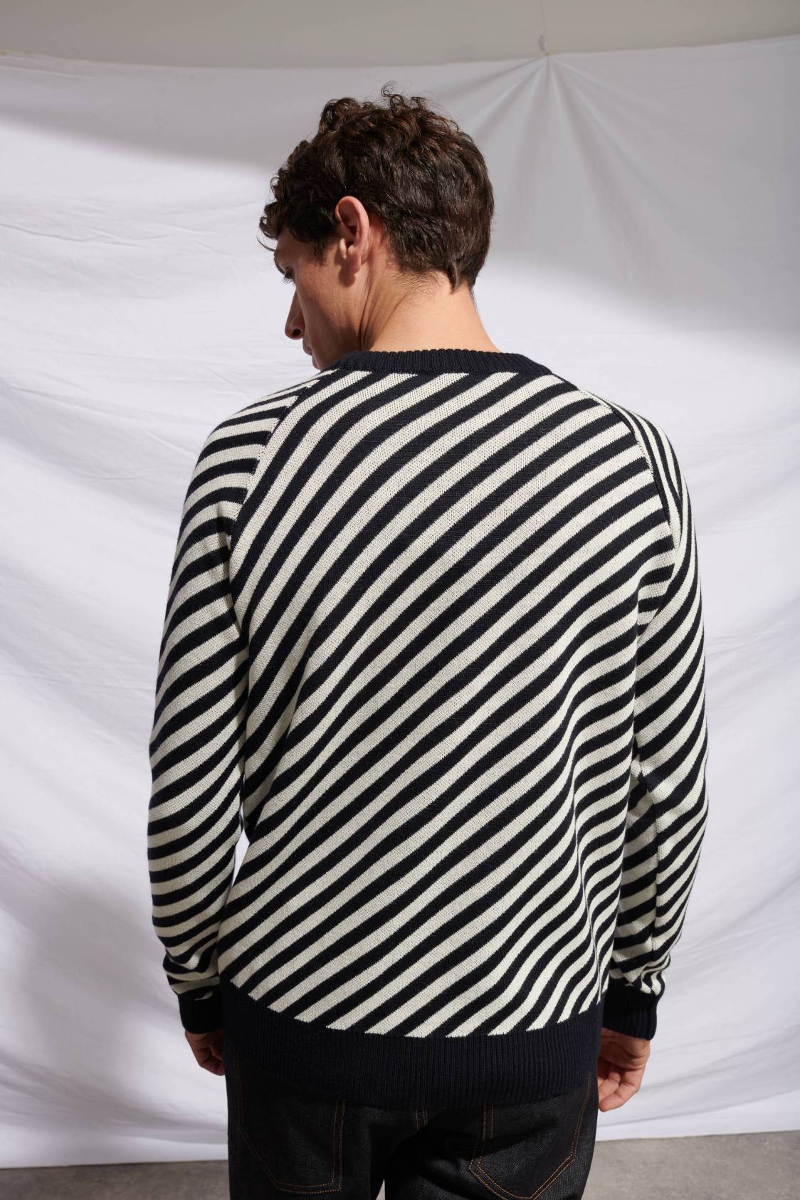 Slanted-stripe Sweater