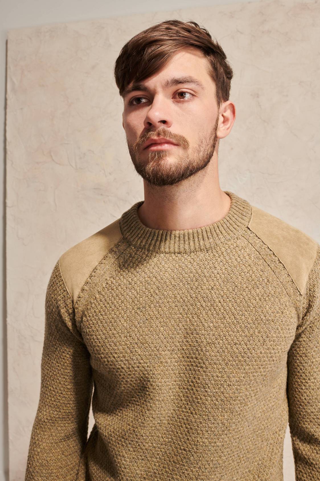 Shoulder-Patch Lambswool Sweater