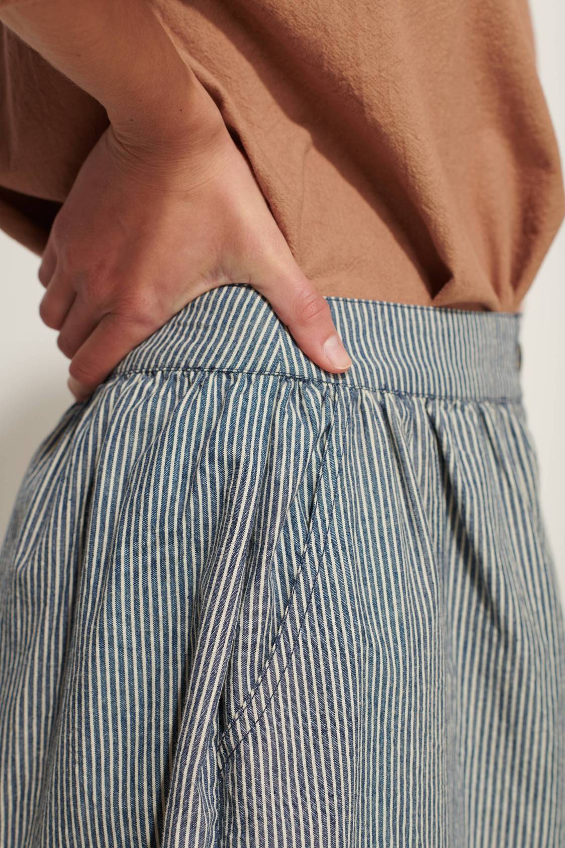 Striped Denim Skirt