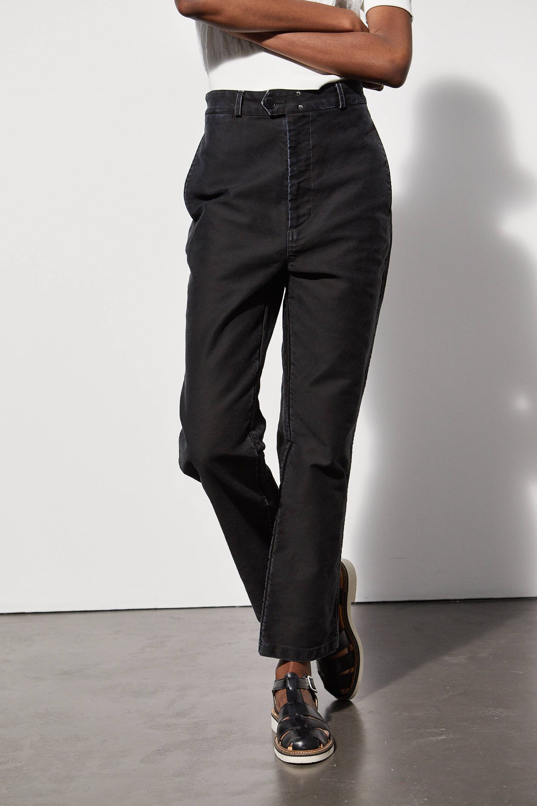 Philae - Vintage washed work pants - BLACK, seconde vue