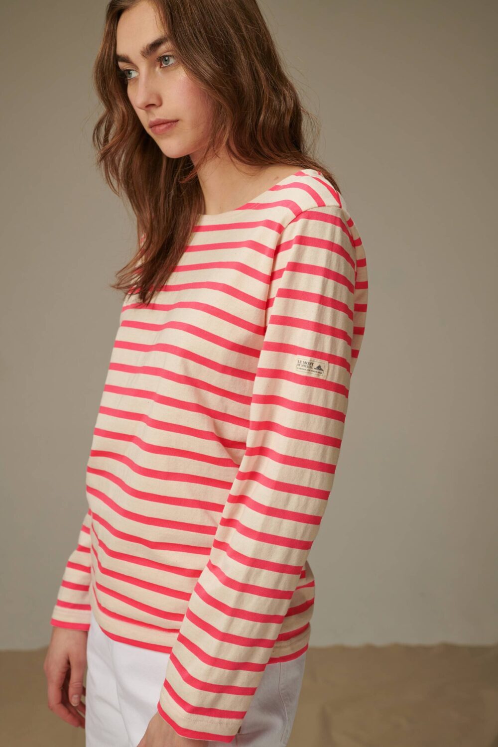 Marinière manches longues fluo Tilda - M, ecru/fluo