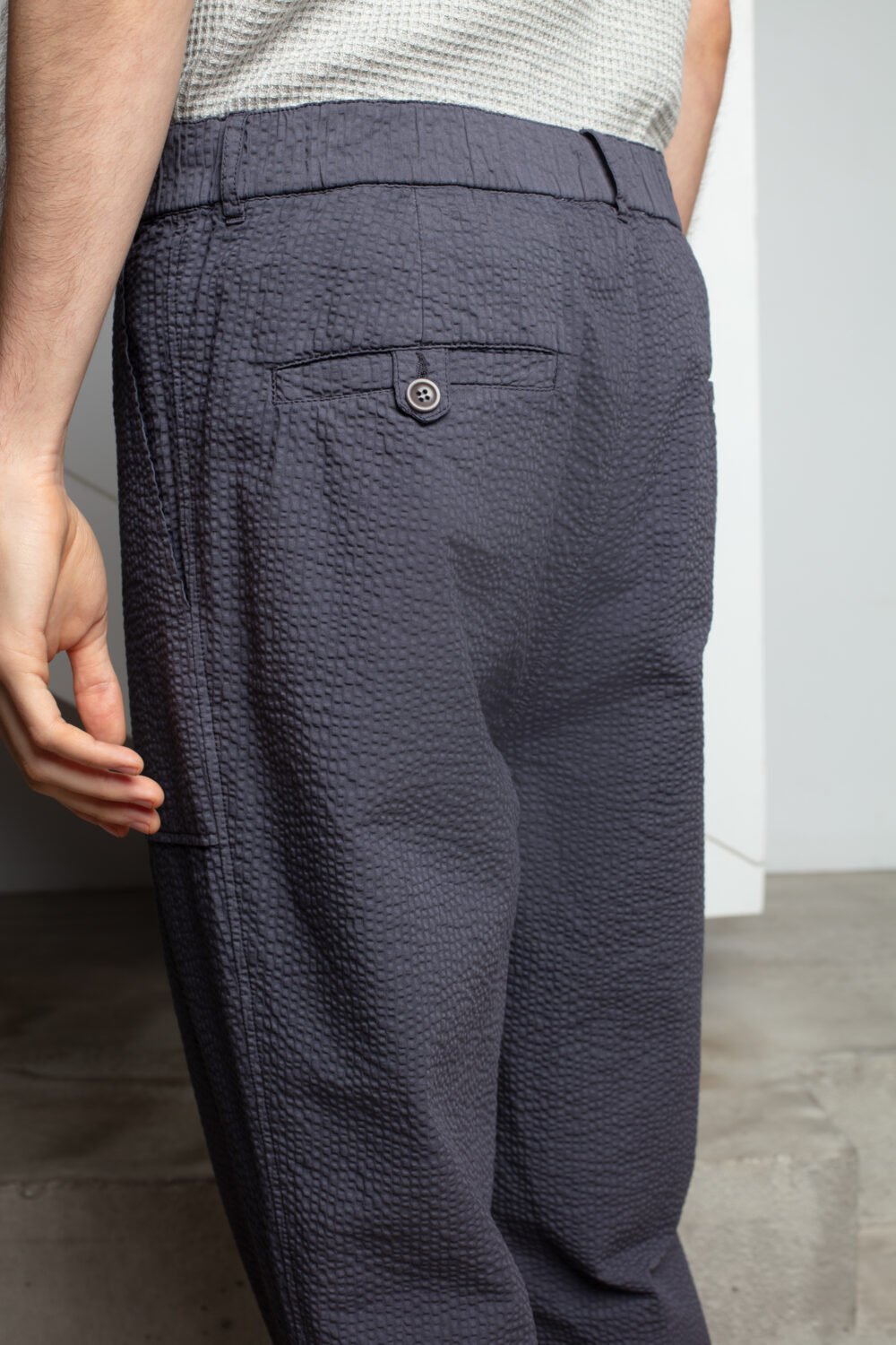 POLEME - PANTALON EN SEERUCKER - M, GRAPHITE
