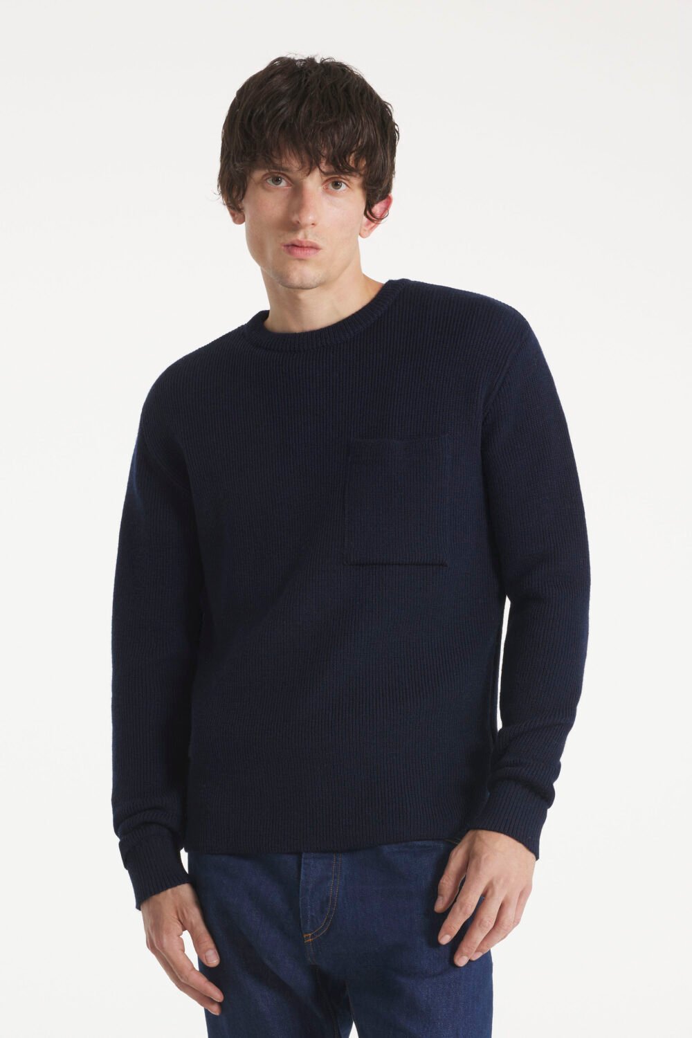 Salaun - Virgin wool sweater - XS, NAVY