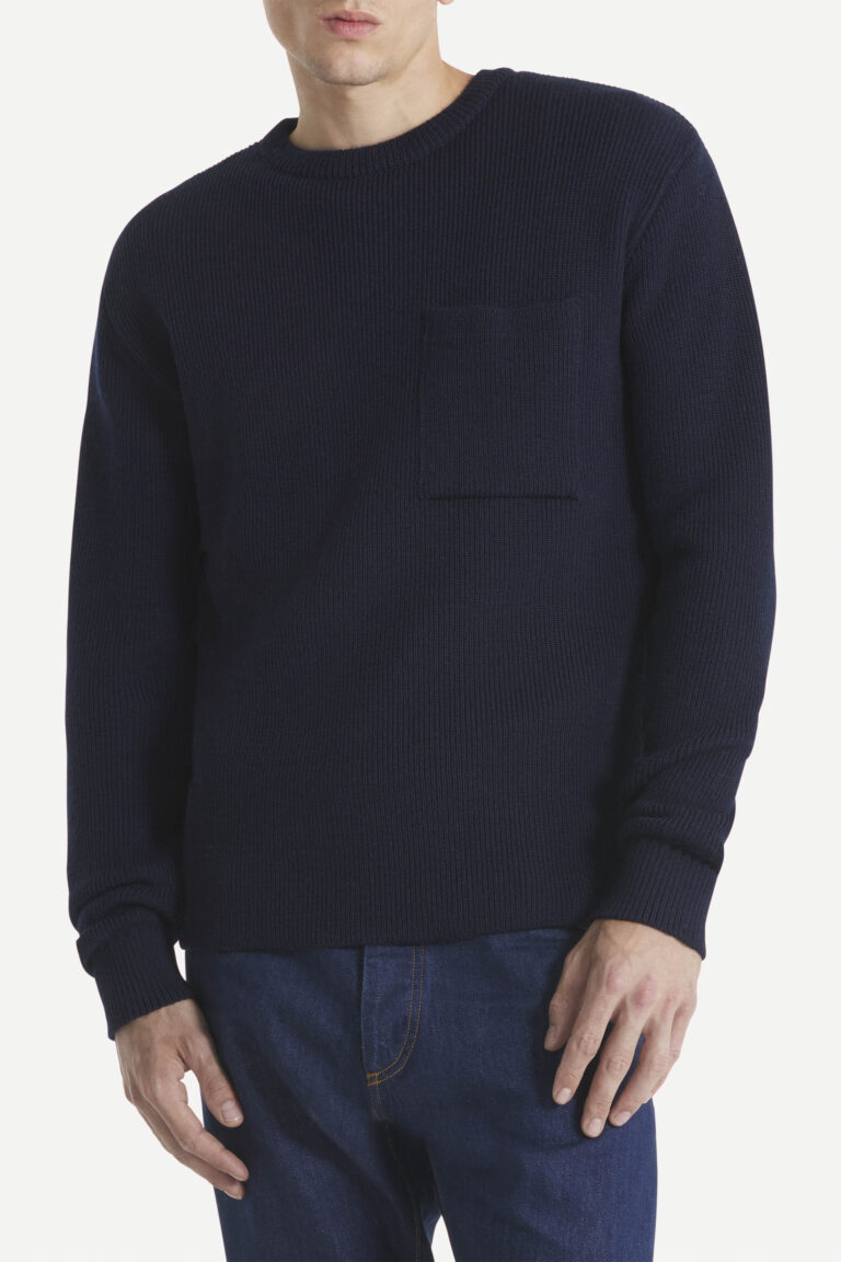 Salaun - Virgin wool sweater - NAVY, seconde vue