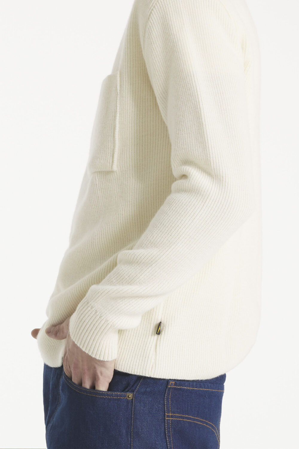 SALAUN – PULL EN LAINE VIERGE – M, ECRU