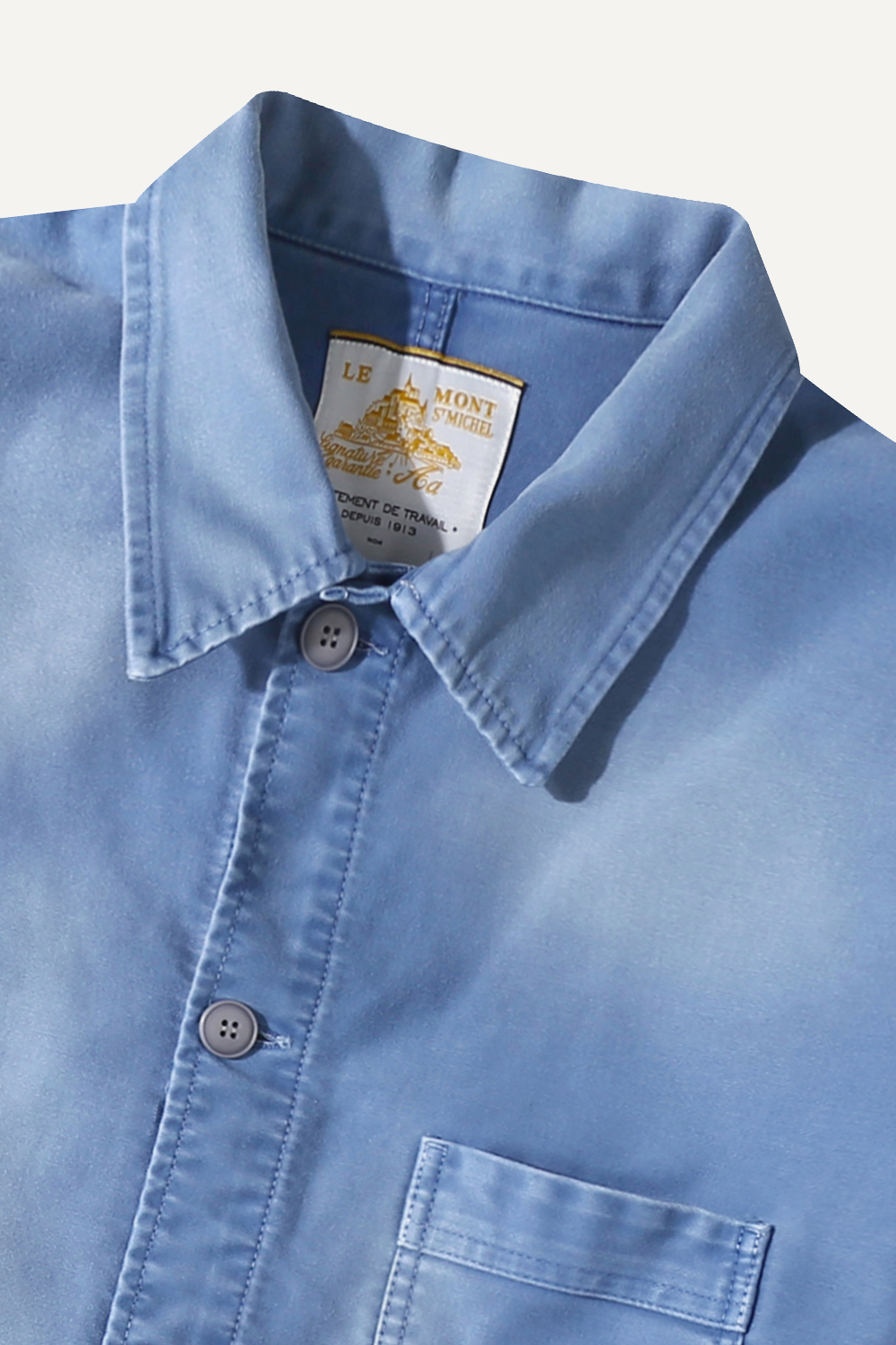 ★Le Mont Saint Michel★ Vintage washed unisex Tshirtsblue Vintage Washed work jacket | Le Mont Saint Michel