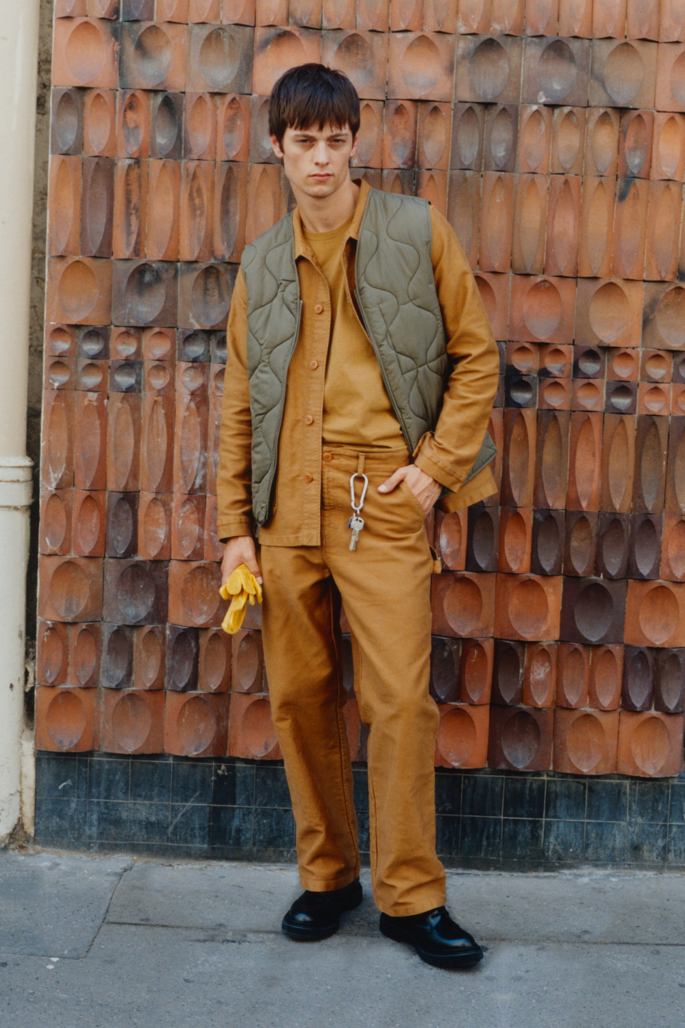 Pero - Pantalon carpenter en moleskine - XL, AMBRE