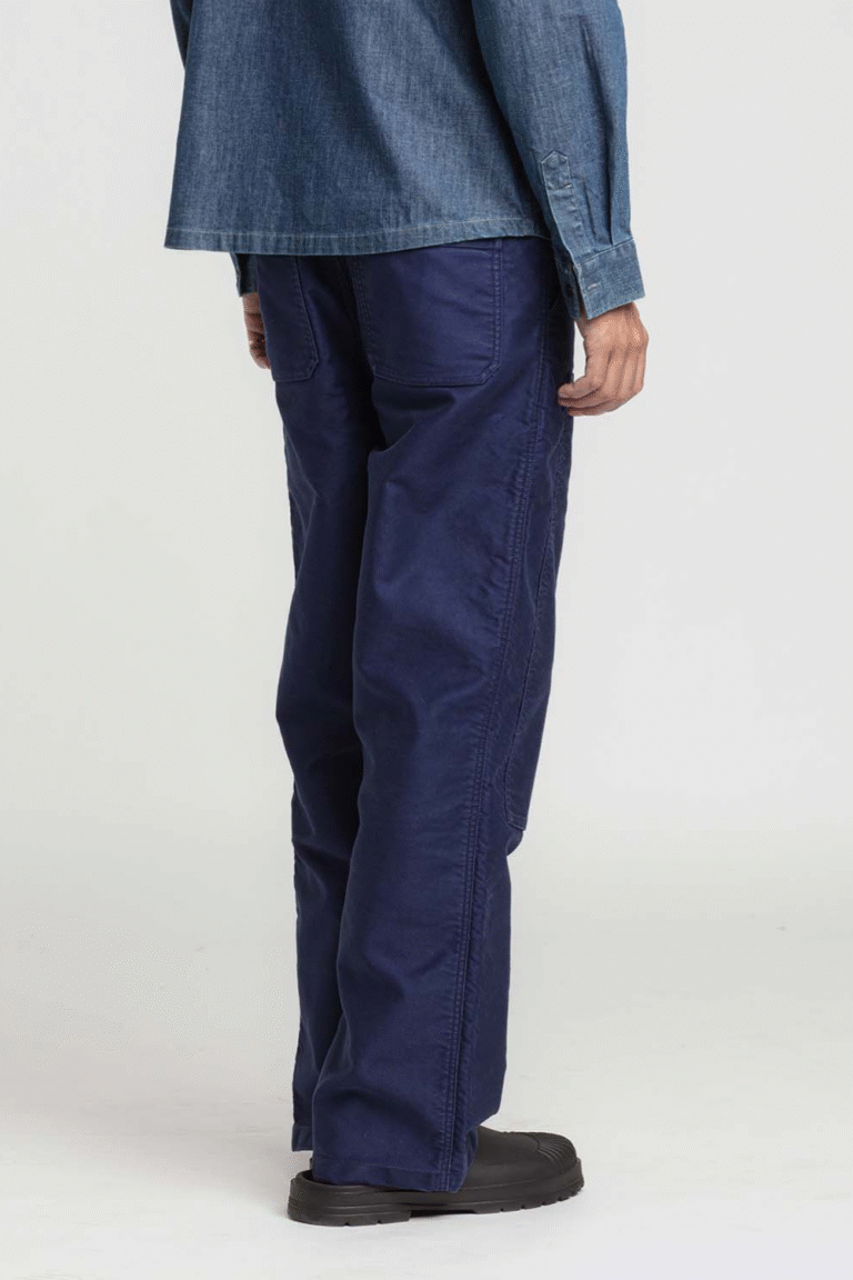 Percey - Carpenter pants in moleskin - BLUE, seconde vue