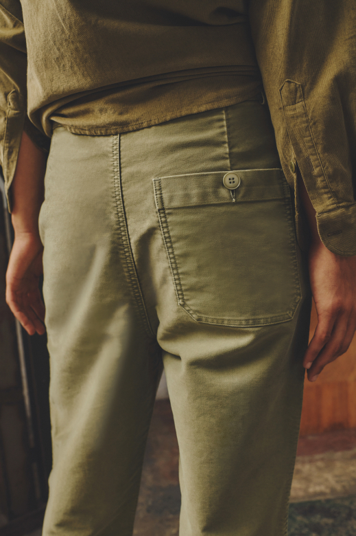 Paulin - Vintage Washed Work Pants - KAKI, seconde vue