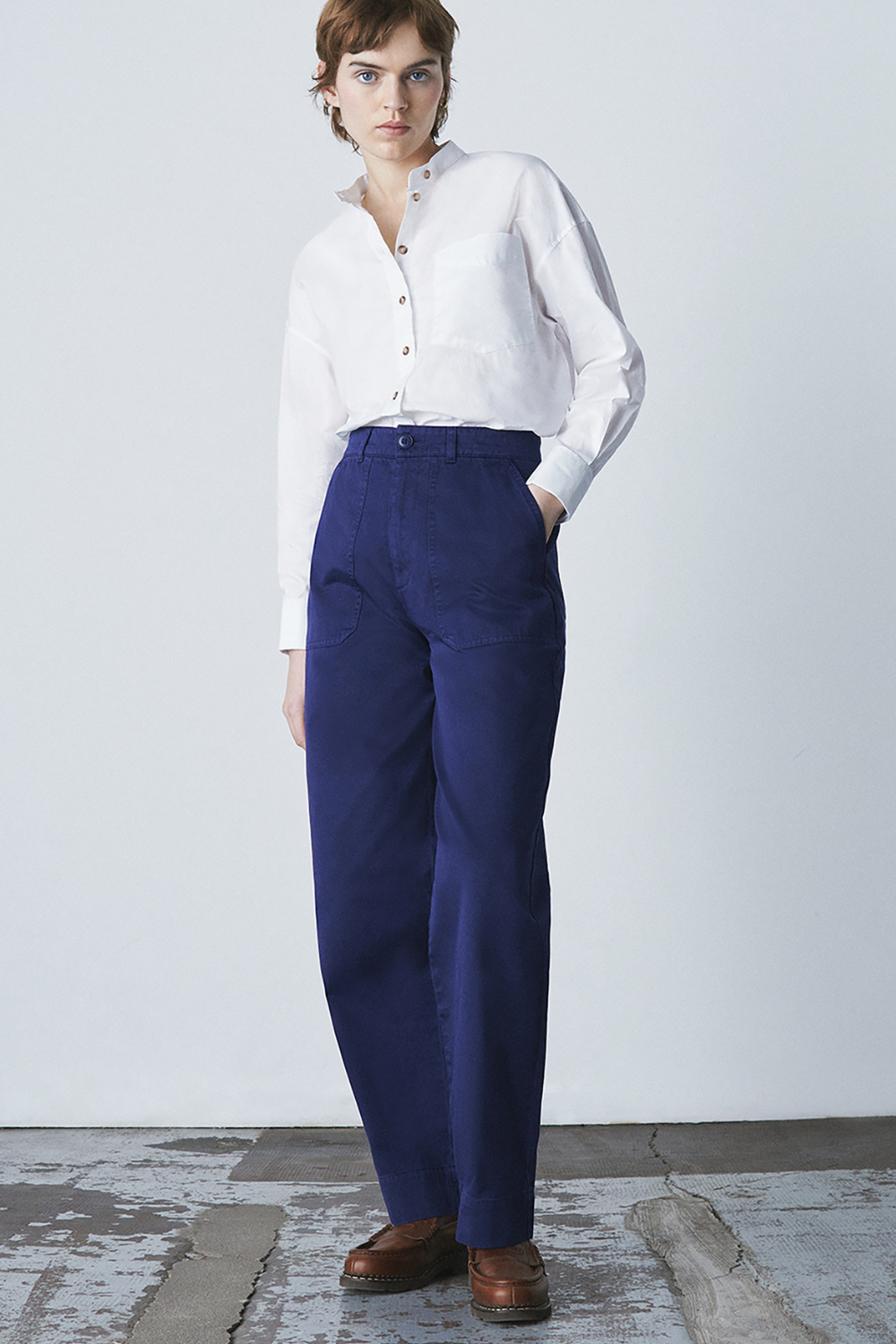 Pia - Pantalon de travail en gabardine - 42, BLEU