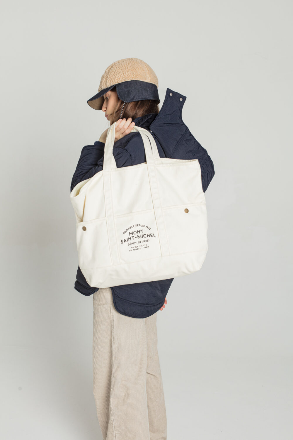 Amila - Printed Tote | Le Mont Saint Michel