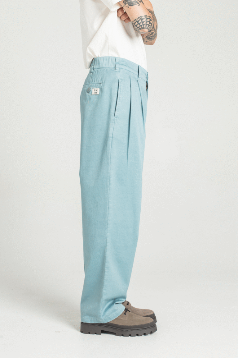 Pitt - Wide-leg gabardine pants - SKY, seconde vue