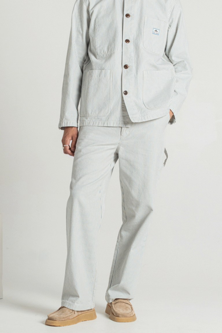 PIMY - CARPENTER STRIPE PANTS - BLUE, seconde vue
