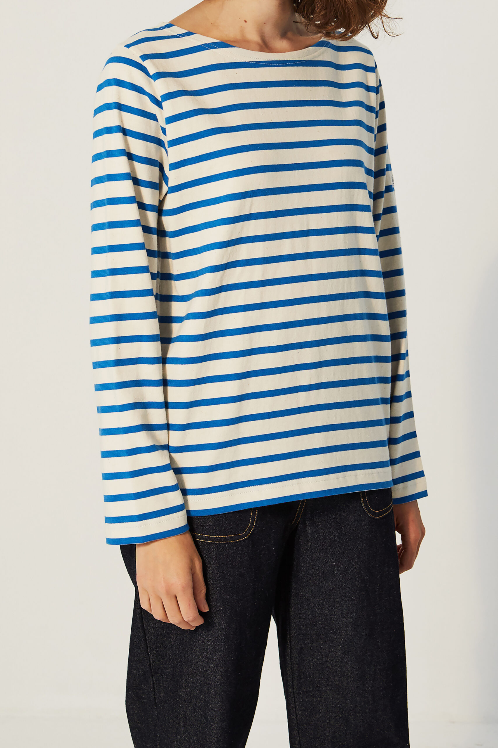 Tilda - Marinière with long sleeves - OFFWHITE/AZUR, seconde vue