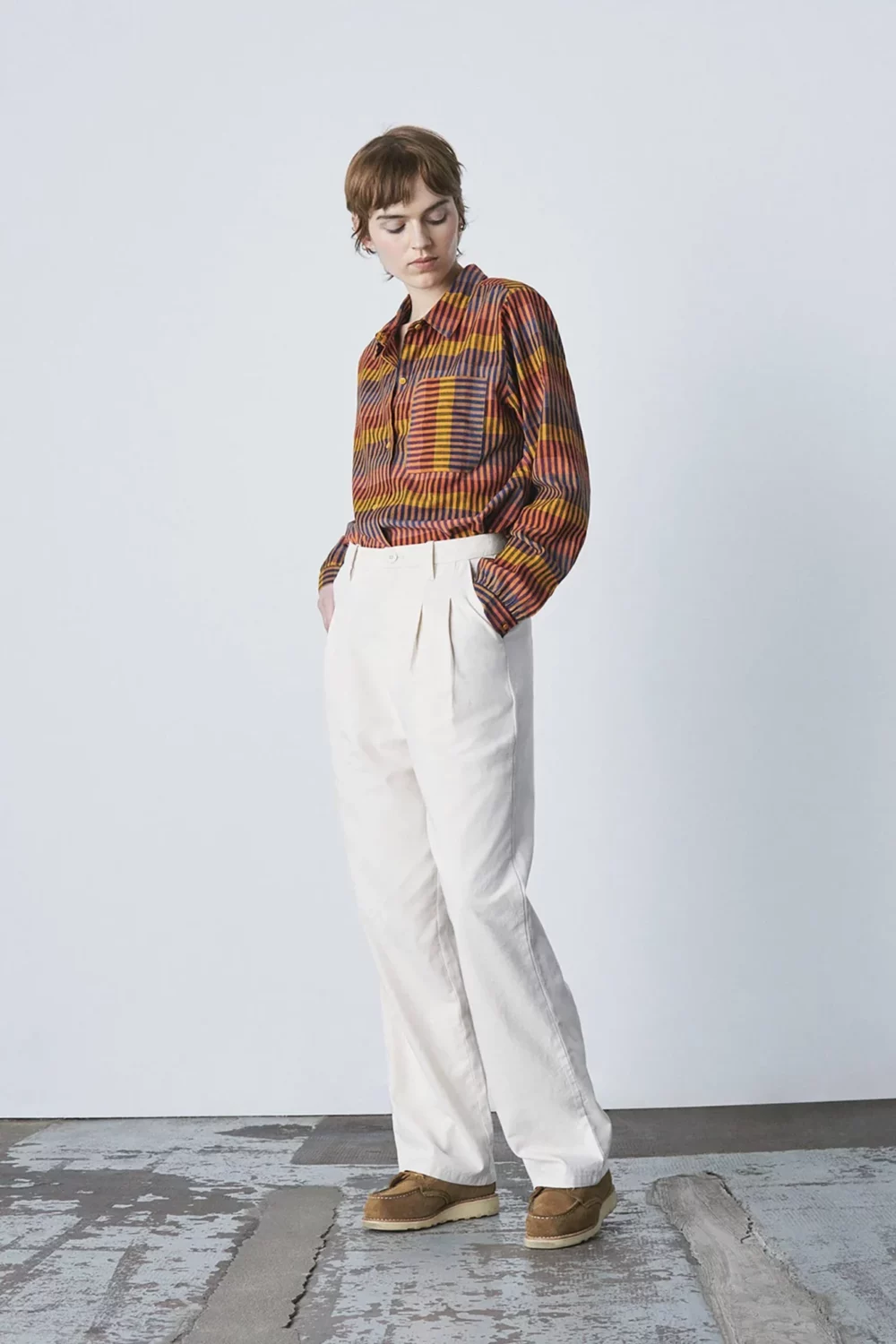 Prima - Pantalon large en coton - 34, IVOIRE