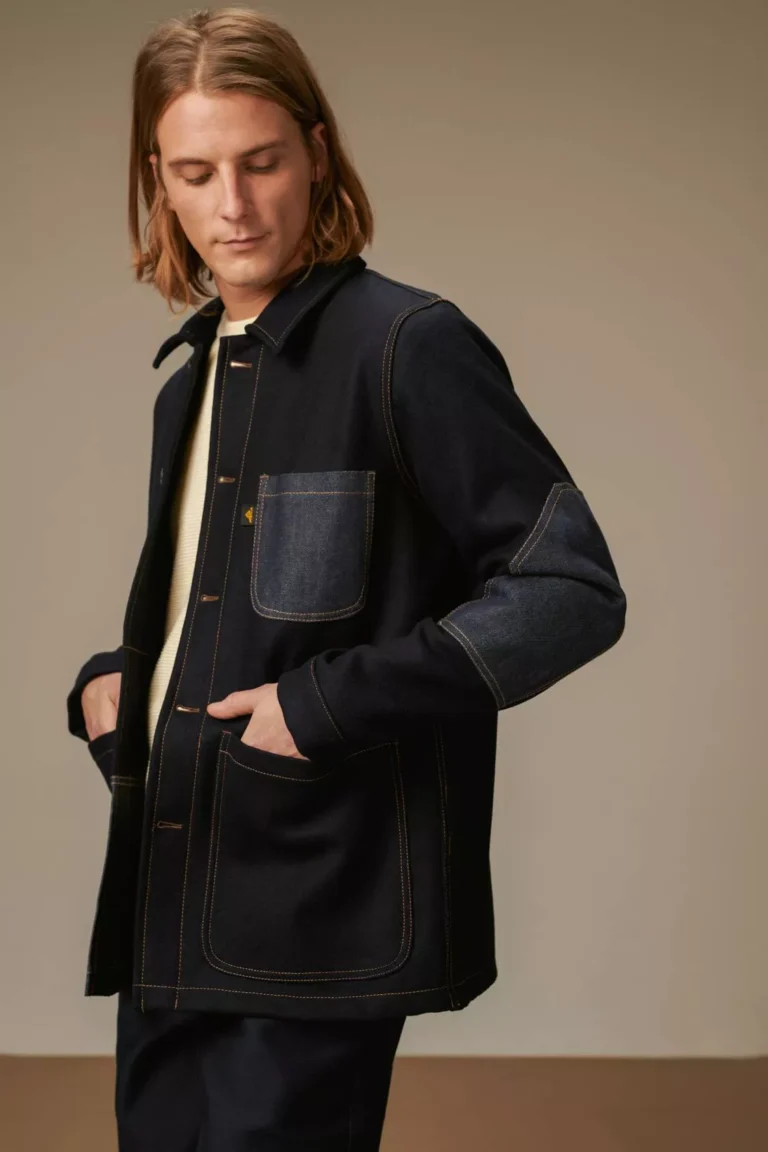 VERDAL - PATCH WOOL WORKJACKET - NAVY