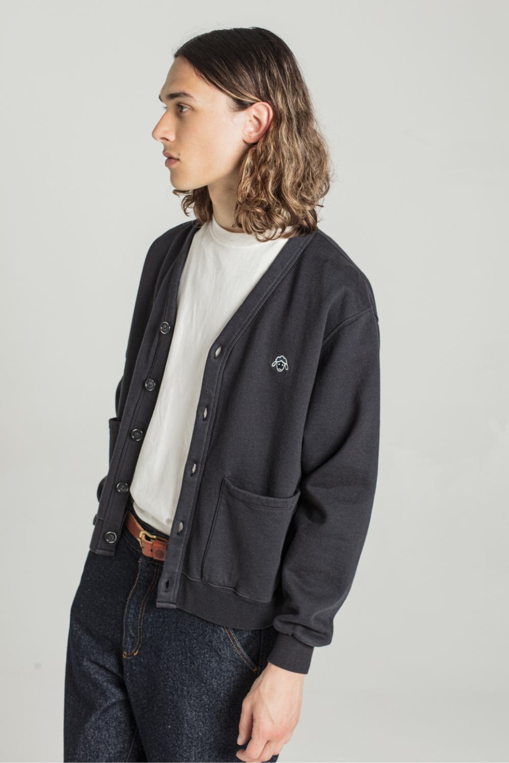 GALVINE - MOLLETON CARDIGAN - XS, CHARBON