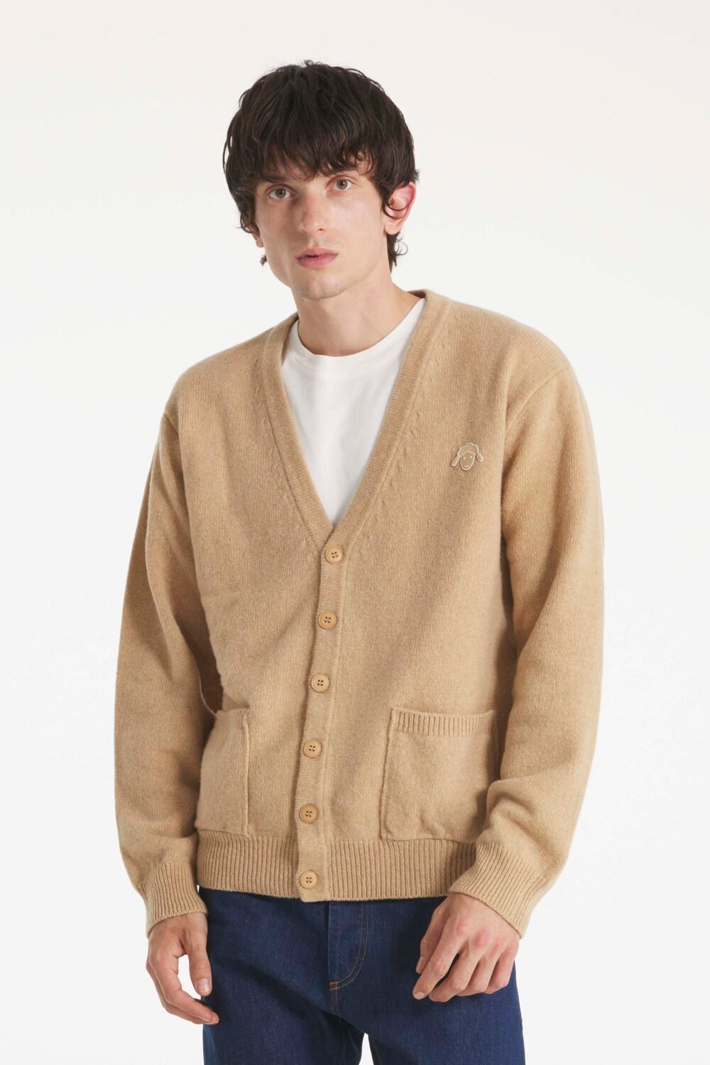 GLISTAN - CARDIGAN EN MAILLE - L, CAMEL
