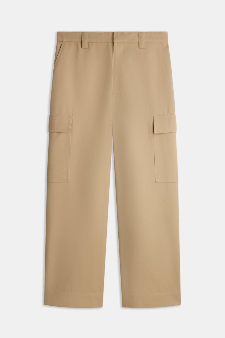PLESLIN - PANTALON CARGO EN LAINE - sable, seconde vue