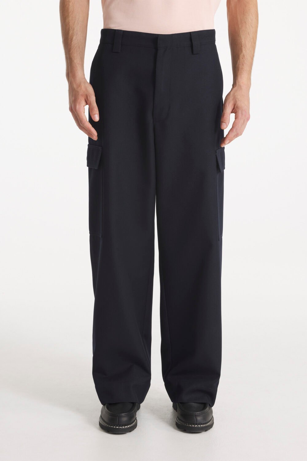 PLESLIN - WOOL CARGO PANTS - XS, NAVY