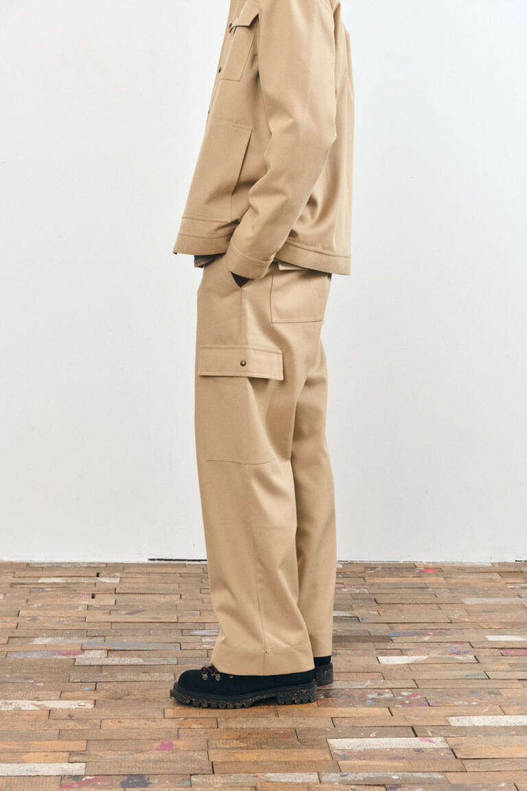 PLESLIN - WOOL CARGO PANTS - sand, seconde vue