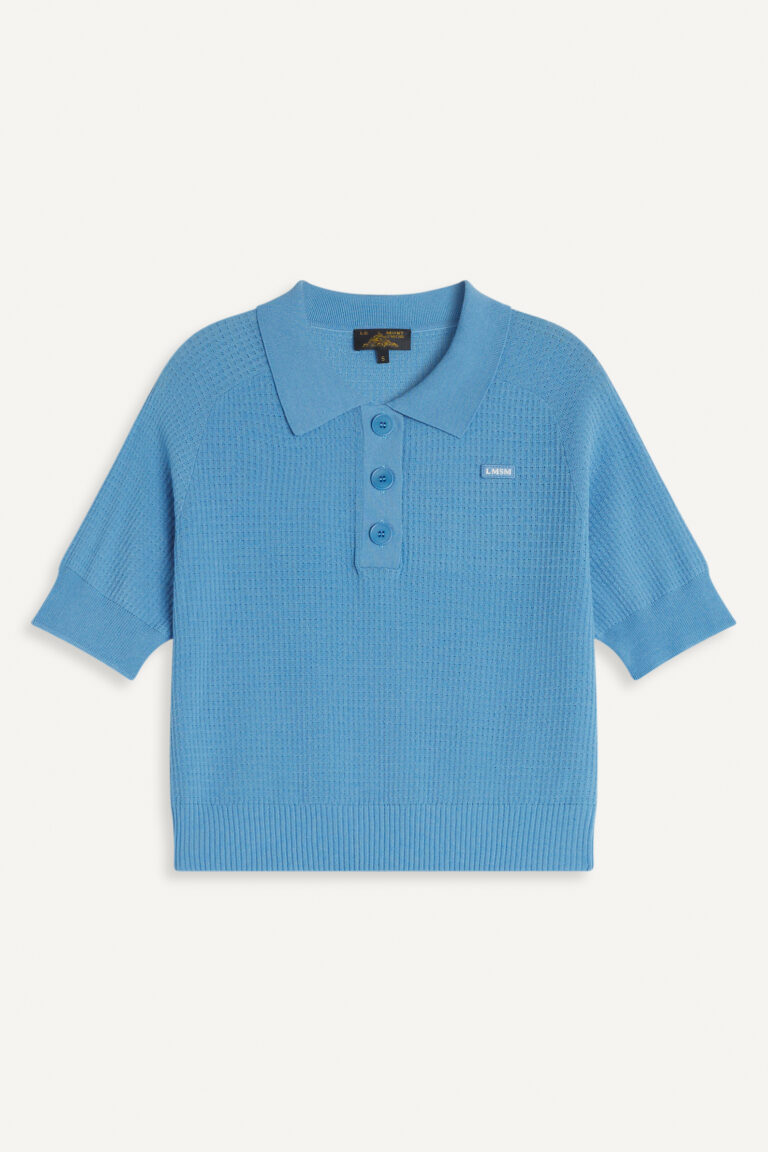 SERDANE - POLO EN MAILLE - BLEU, seconde vue
