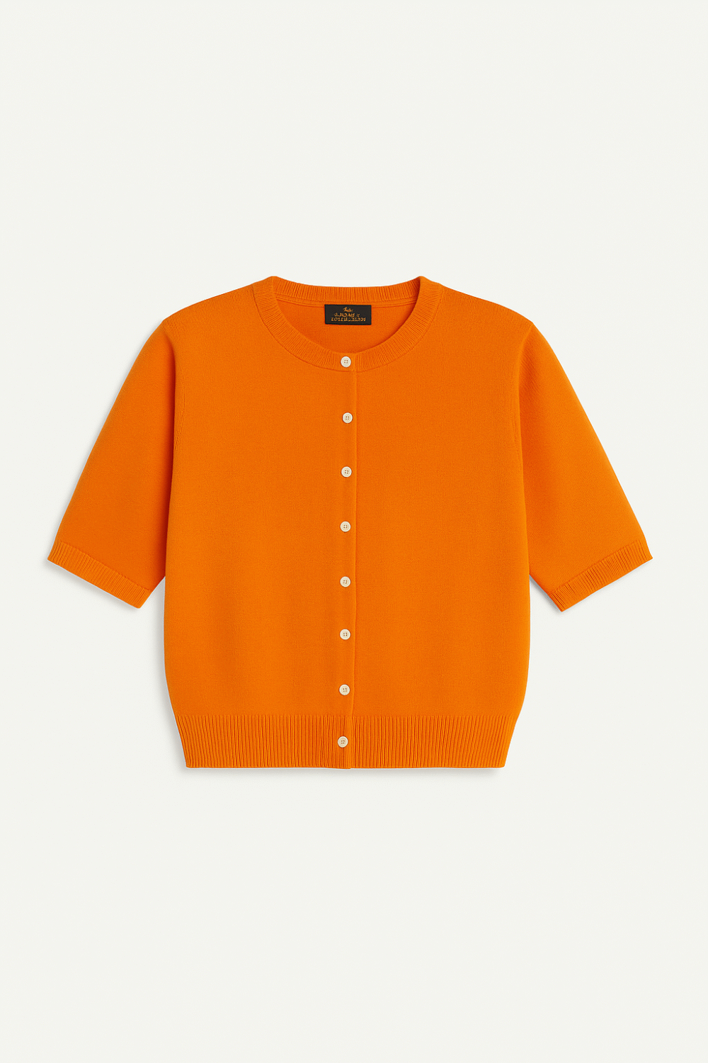 SIRMA - SHORT-SLEEVED CARDIGAN - S, ORANGE