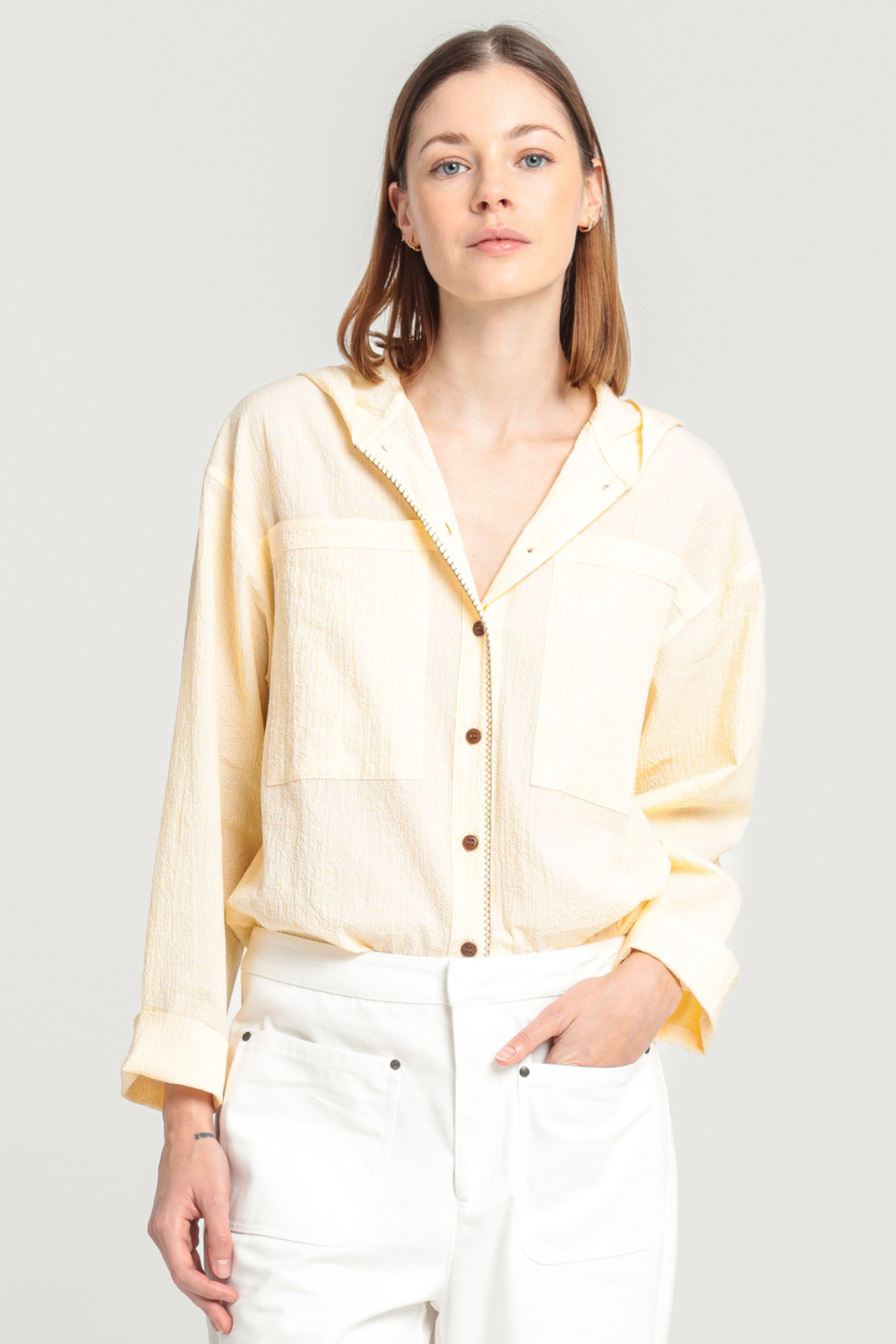 COODY - CHEMISE À CAPUCHE - 34, JAUNE