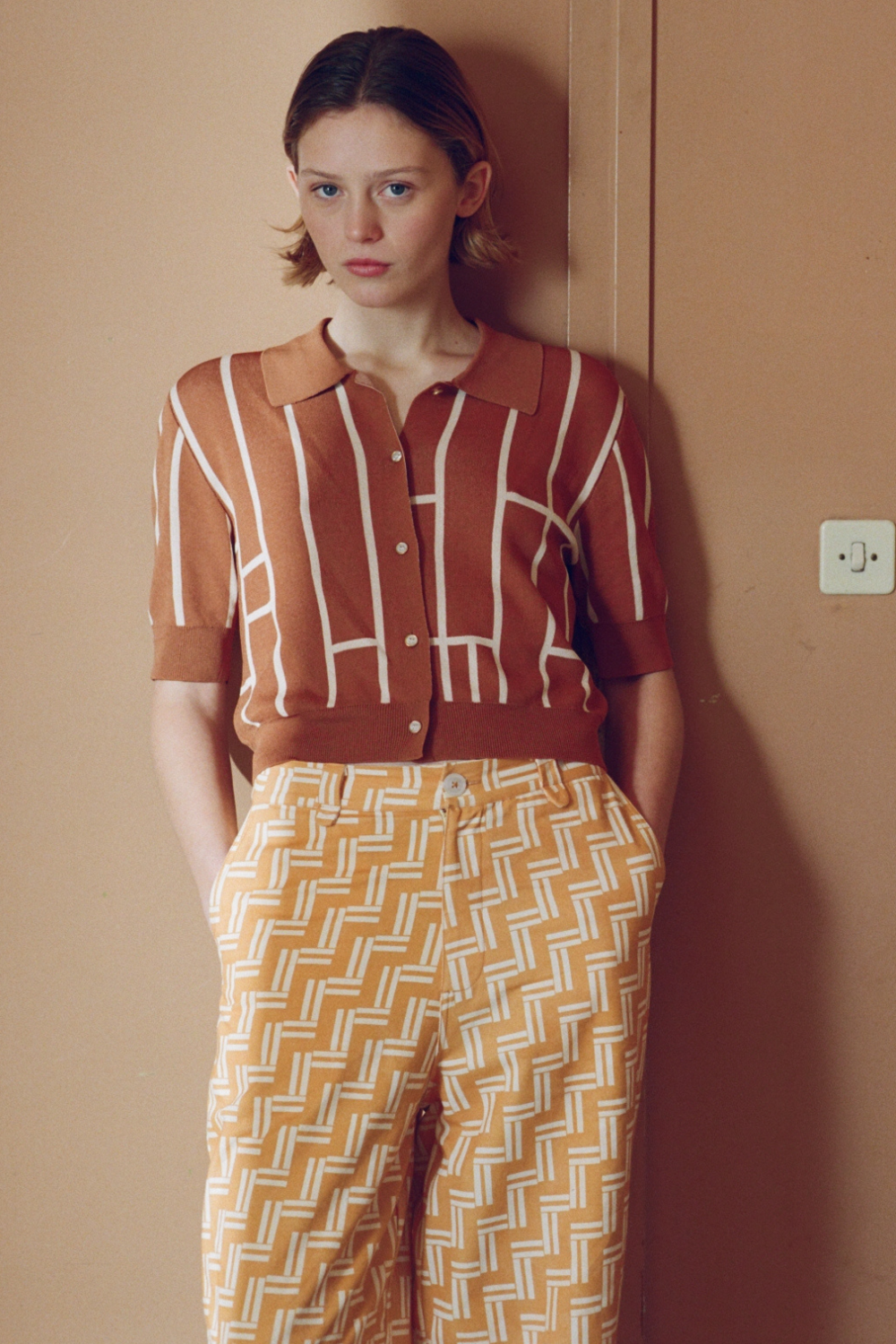 PRINE - PANTALON IMPRIMÉ - 34, ORANGE