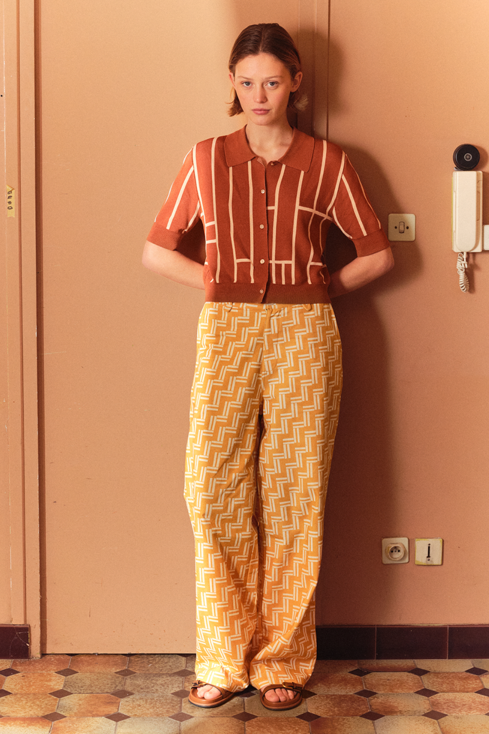PRINE - PANTALON IMPRIMÉ - 34, ORANGE