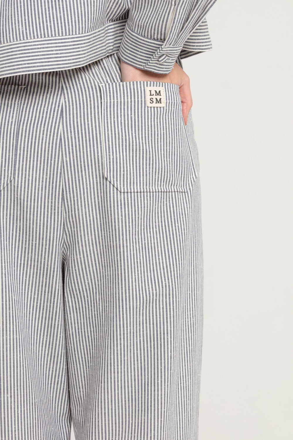 POMMY - PANTALON ÉLASTIQUE À RAYURES - 40, BLEU