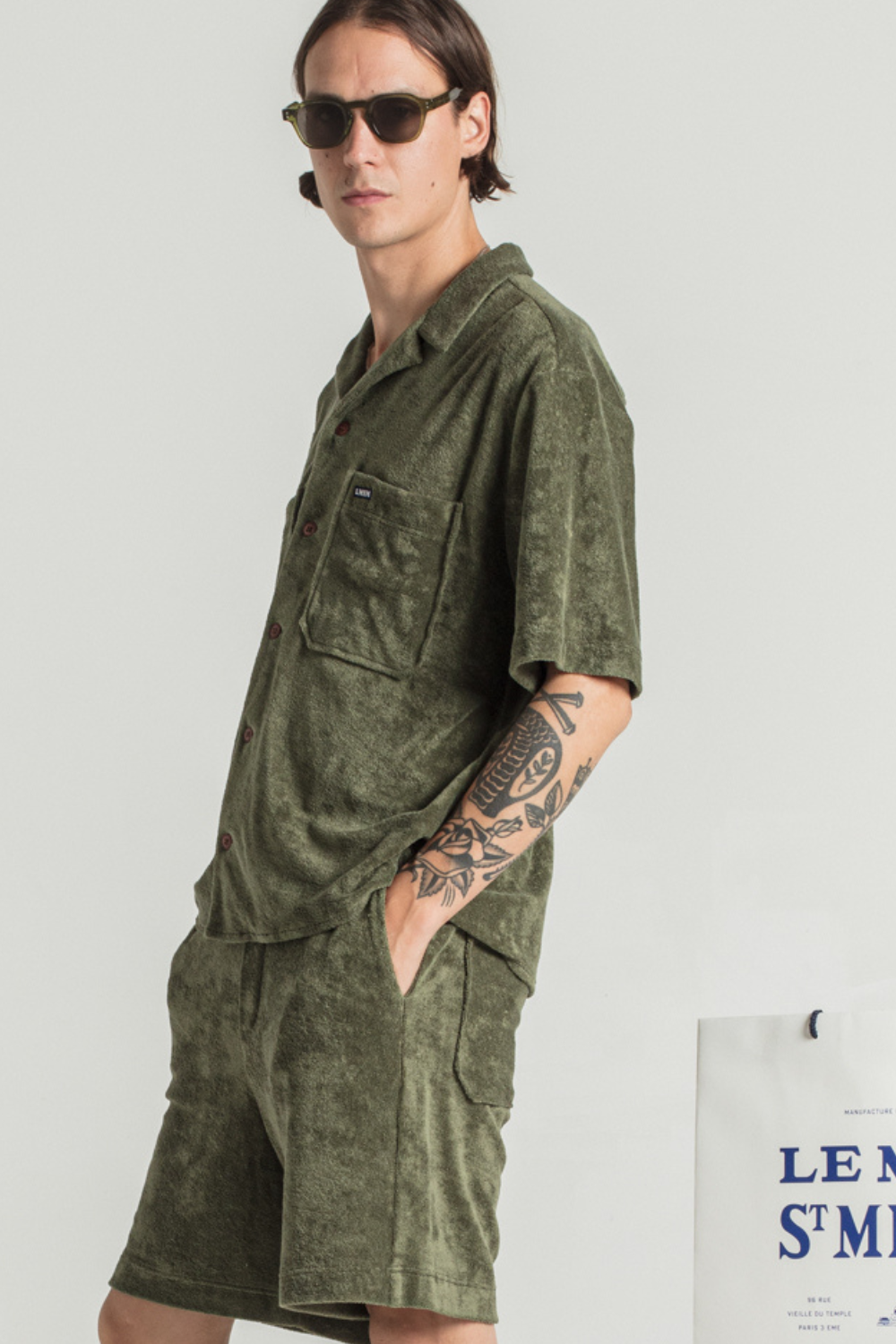 CALFE - CHEMISE EN TISSU EPONGE - XS, KAKI