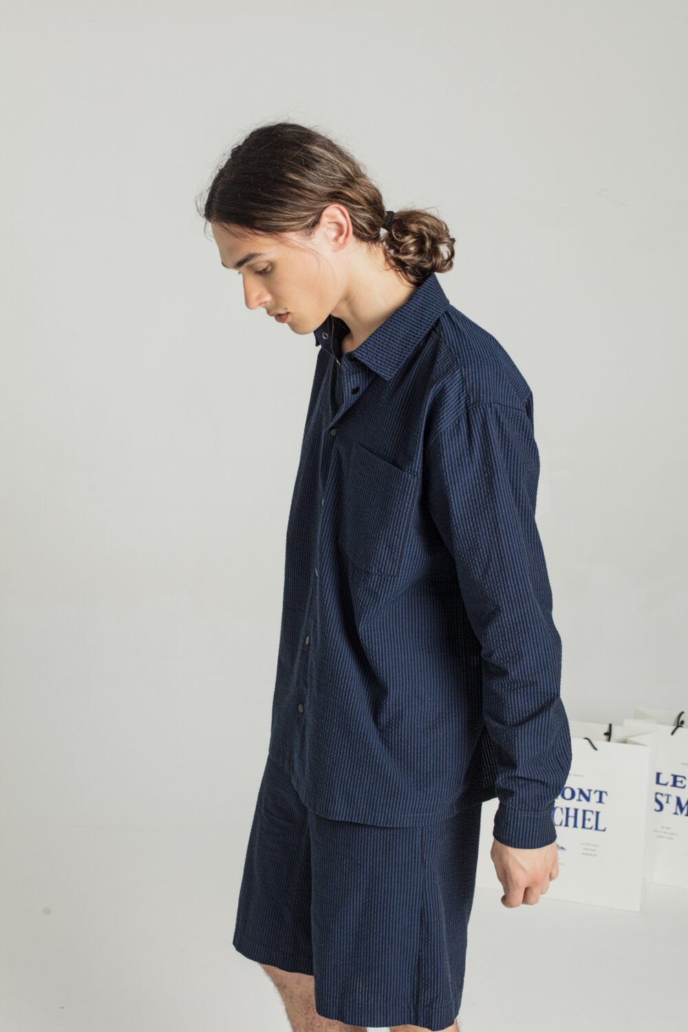 COCEANO - CHEMISE EN SEERUCKER - XS, BLEU