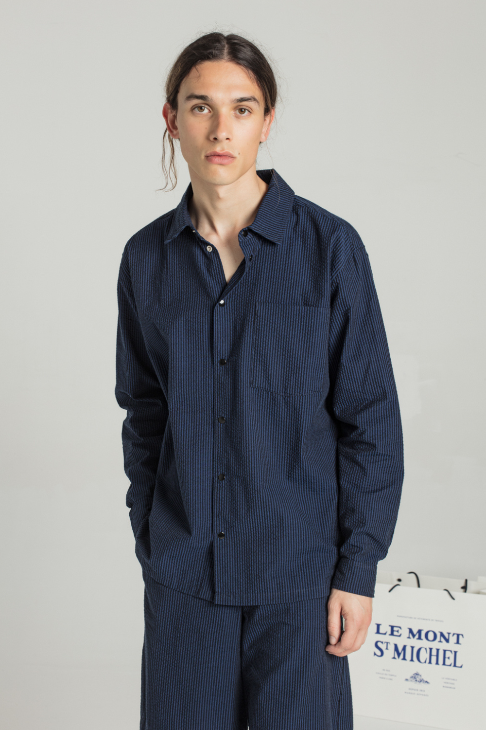 COCEANO - CHEMISE EN SEERUCKER - XS, BLEU