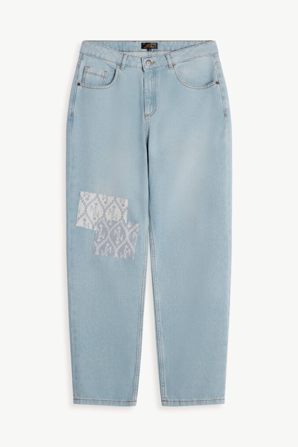 PATINE - JEAN BOYFRIEND À PATCHS - 38, BLEU