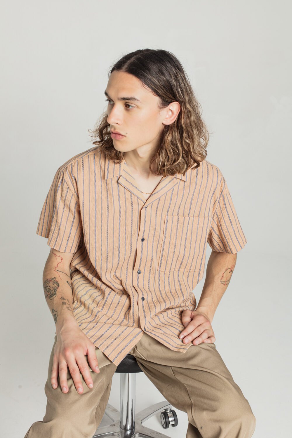 CHOLLY - CHEMISE EN SEERSUCKER - XS, CAMEL
