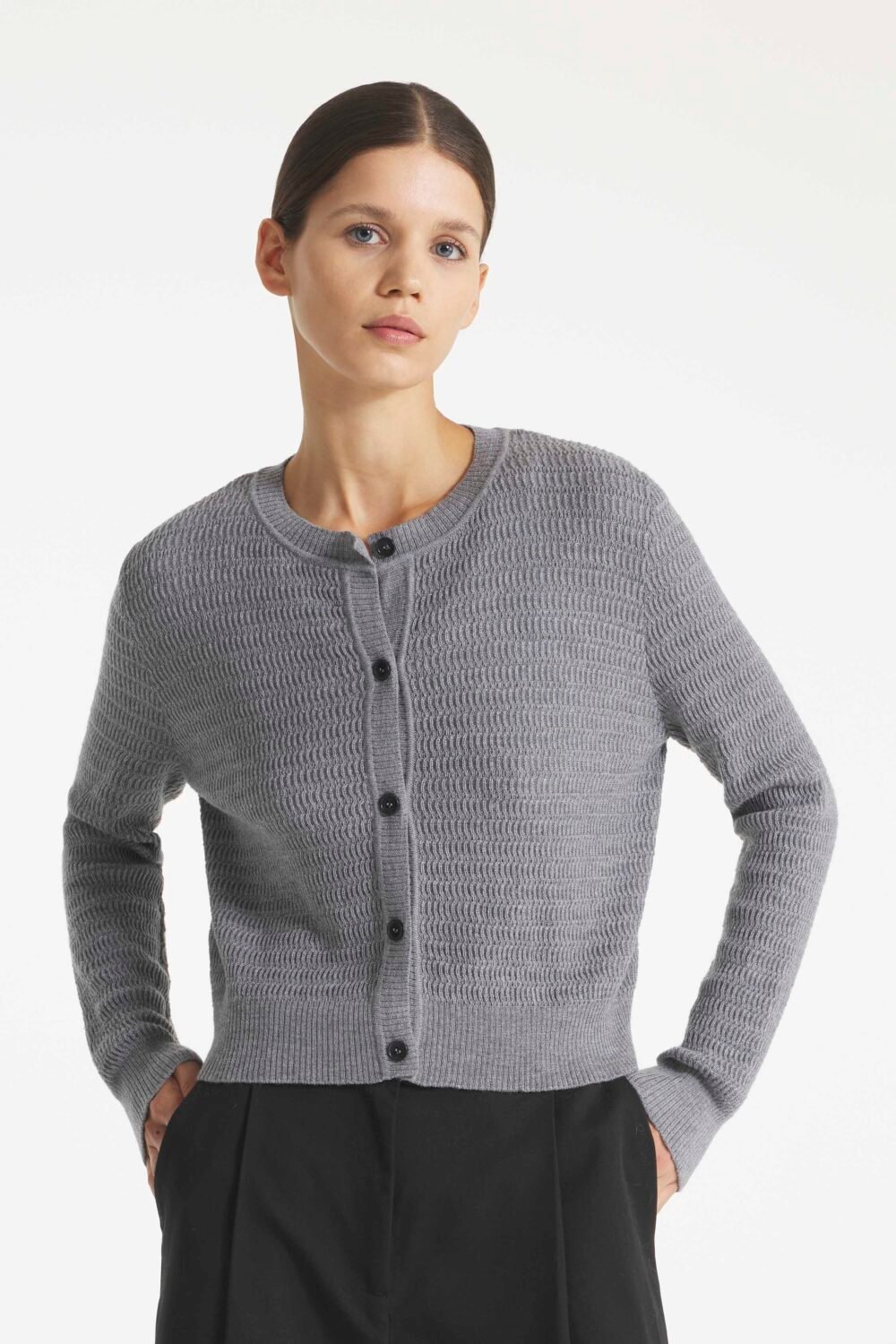GURON - CARDIGAN - M, GREY