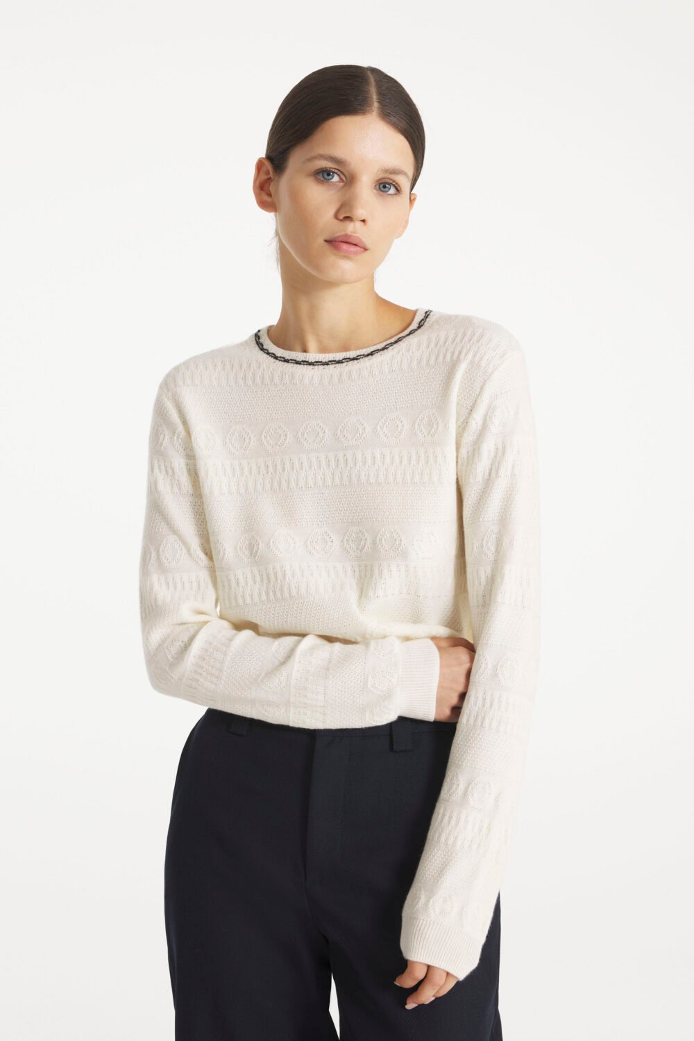 SDILL - PULL À DÉTAILS - XS, ECRU