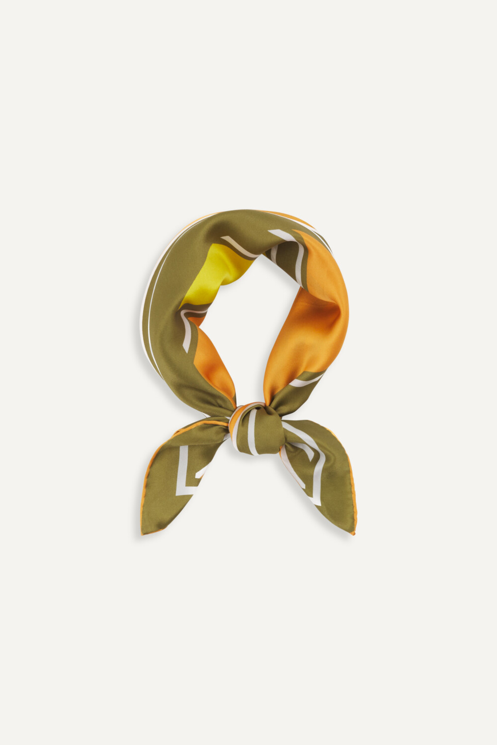 AJA - SILK SCARF - TU, KAKI