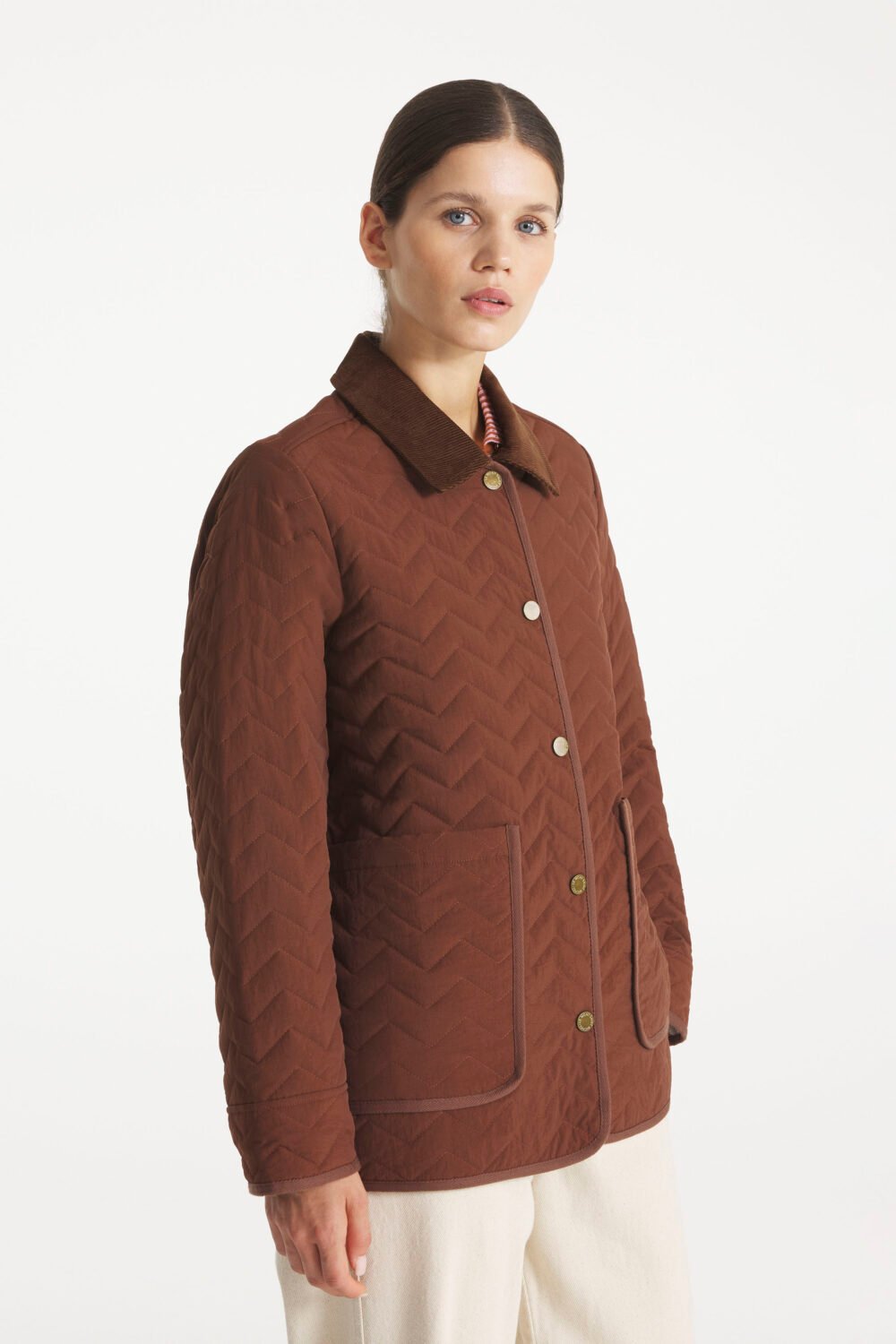 VEGGY - QUILTED JACKET - 40, BROWN