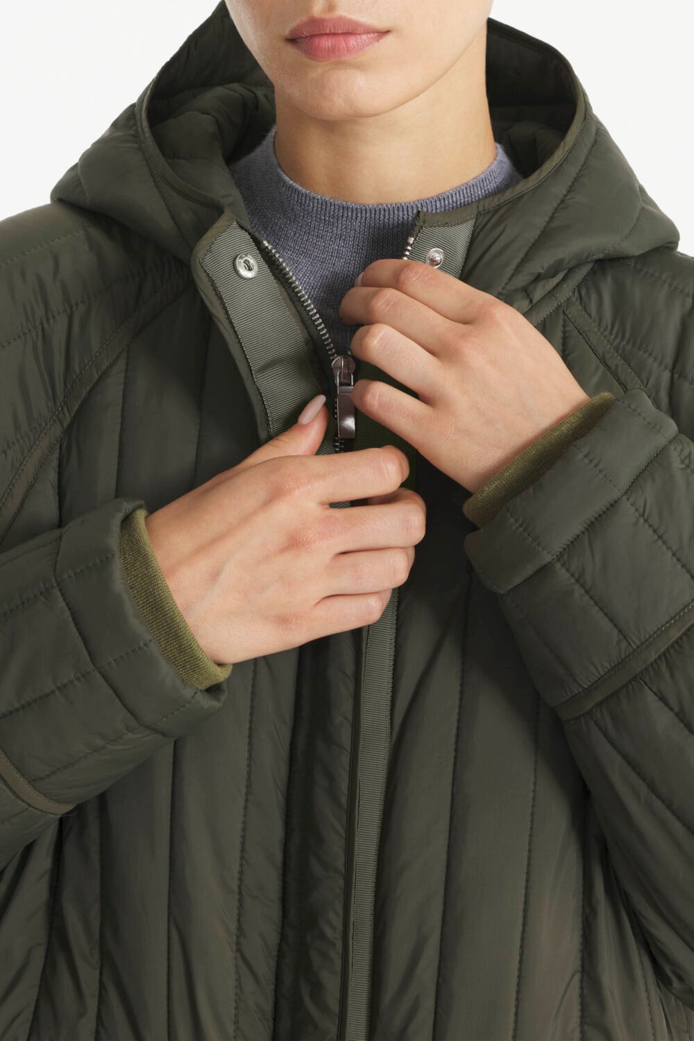 MANDY - QUILTED JACKET - 40, dark green