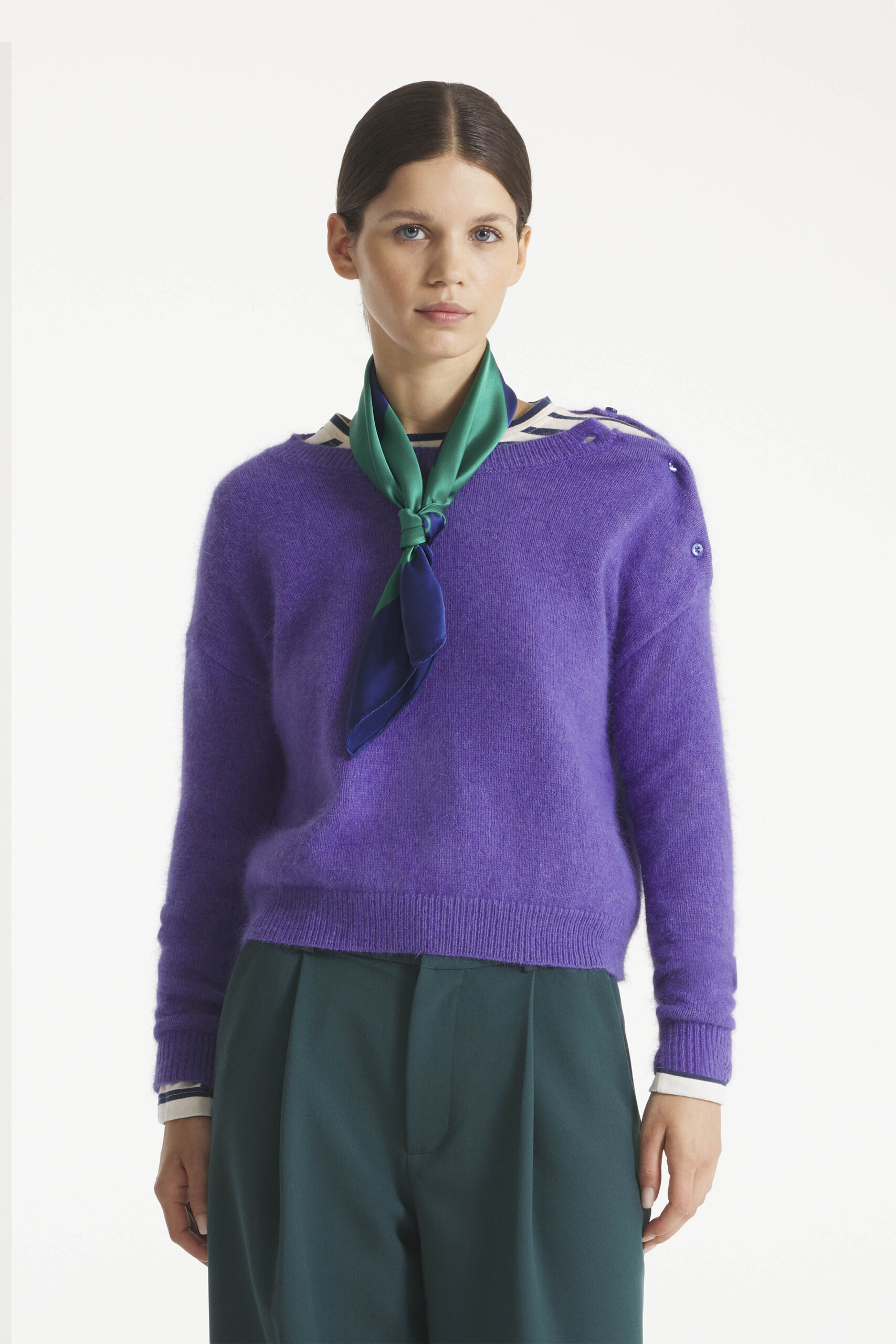 SACHEM - PULL EN ANGORA - L, VIOLET