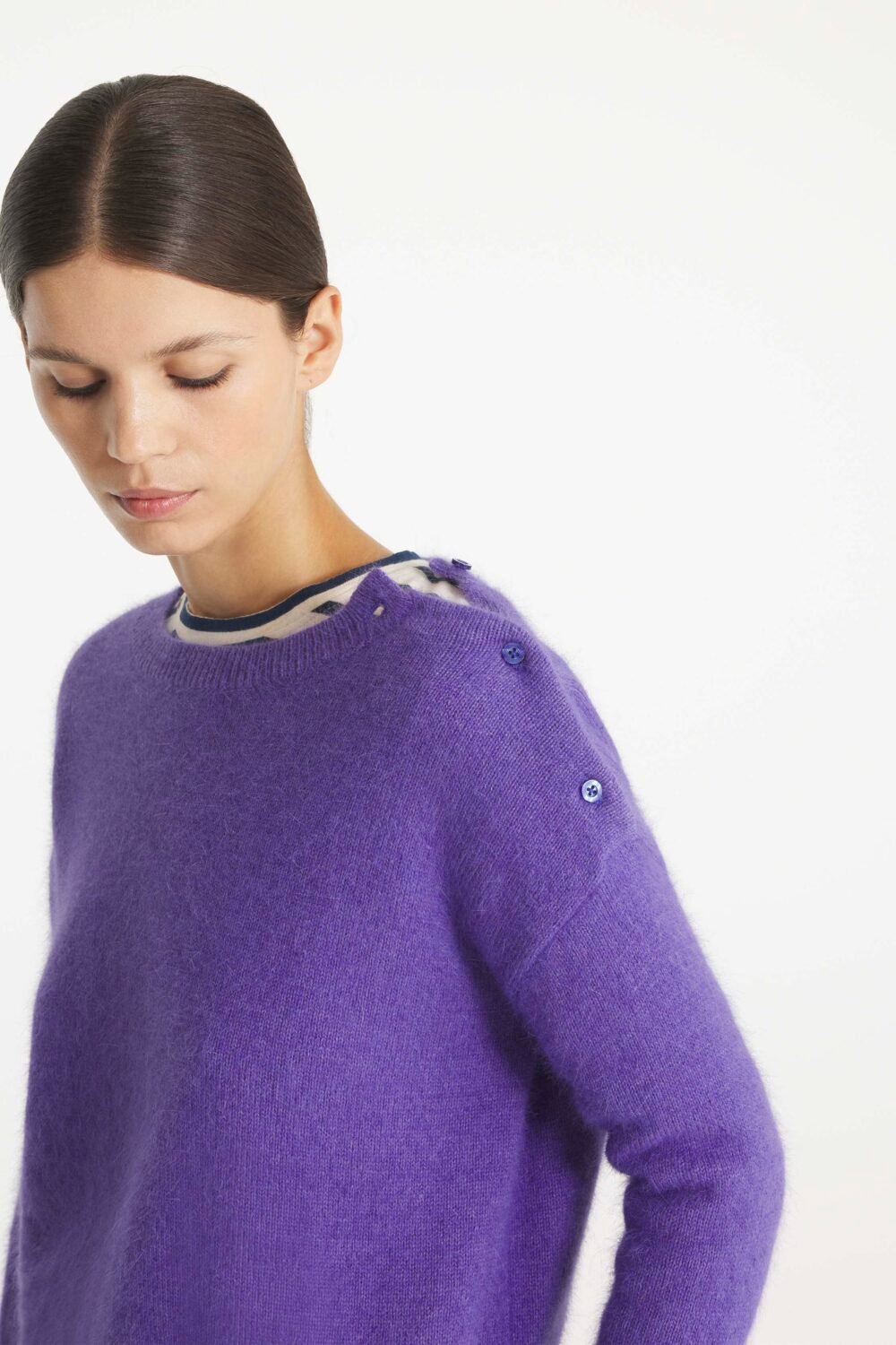 SACHEM - PULL EN ANGORA - XS, VIOLET