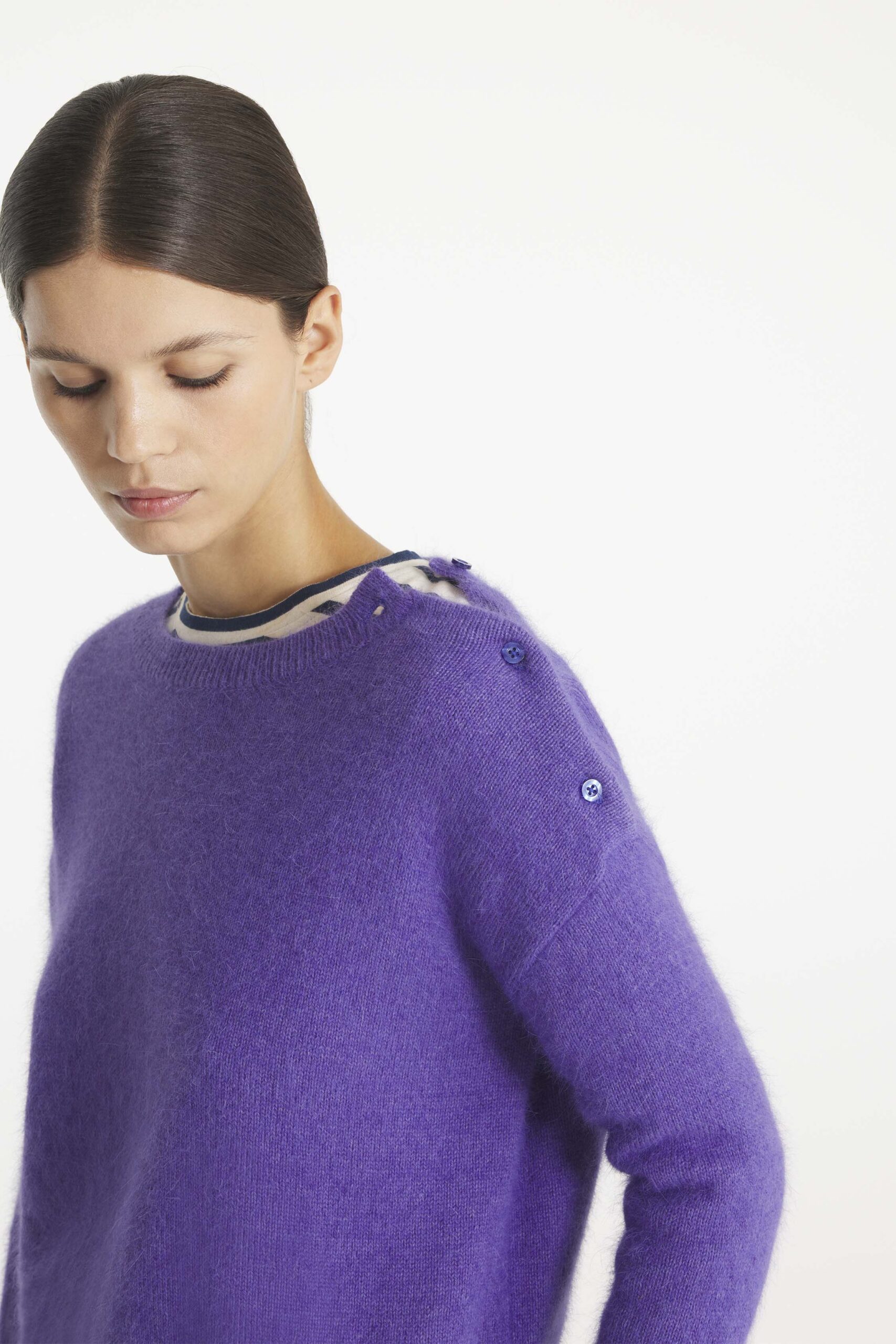 SACHEM - PULL EN ANGORA - S, VIOLET