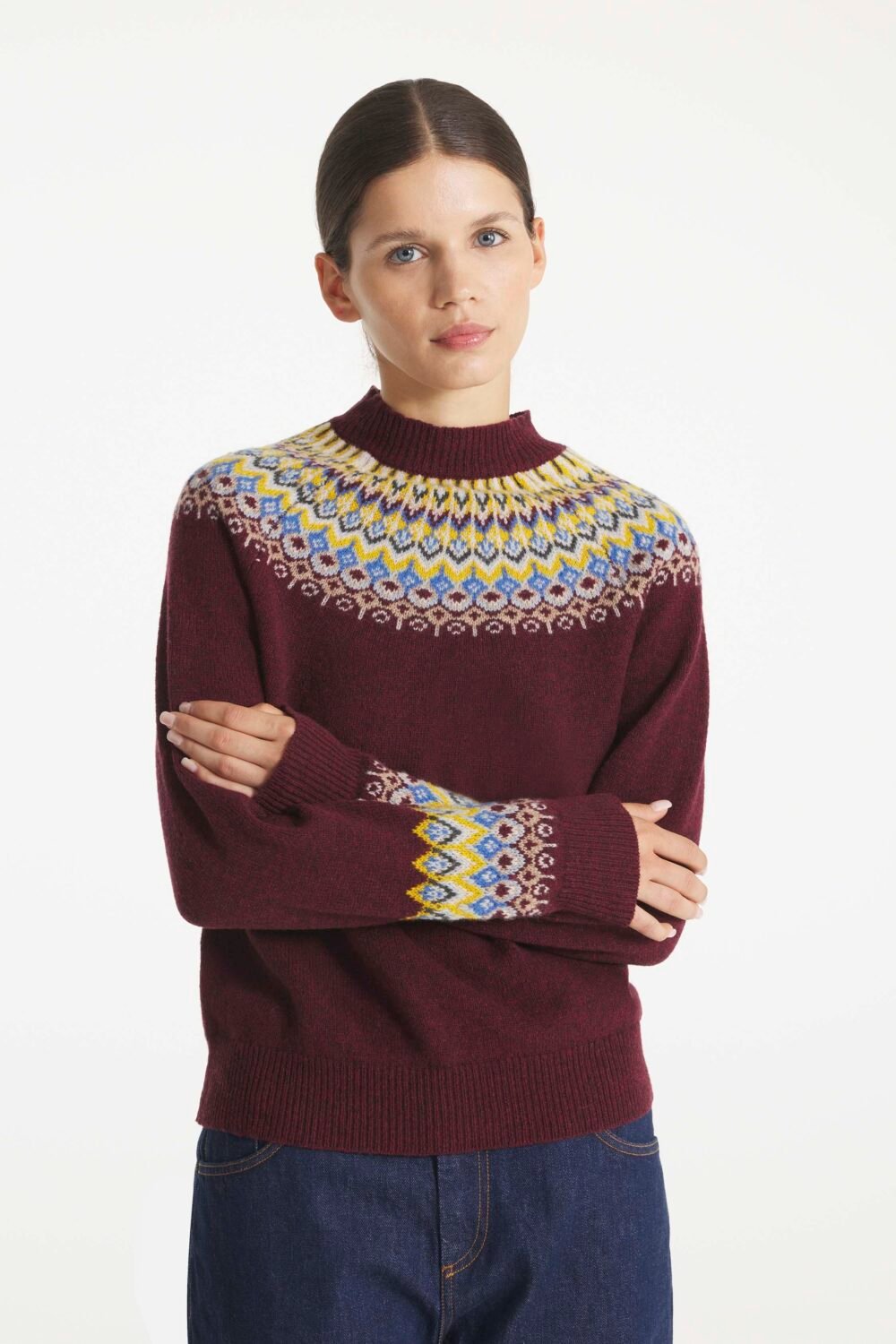 SELMANITA - PULL FAIR ISLE - XS, BORDEAUX