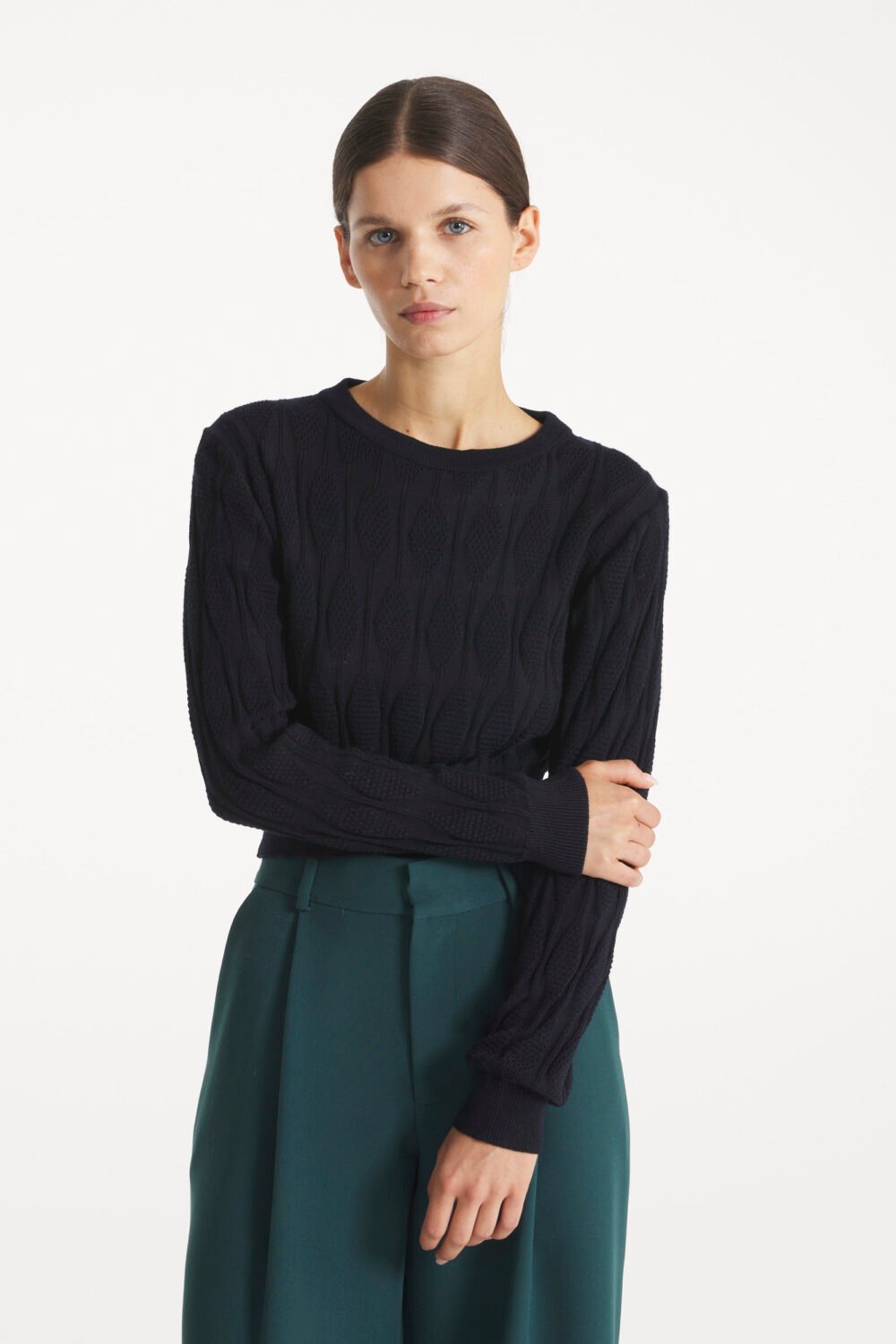 SERLANE - PULL TRICOT VINTAGE - XL, MARINE